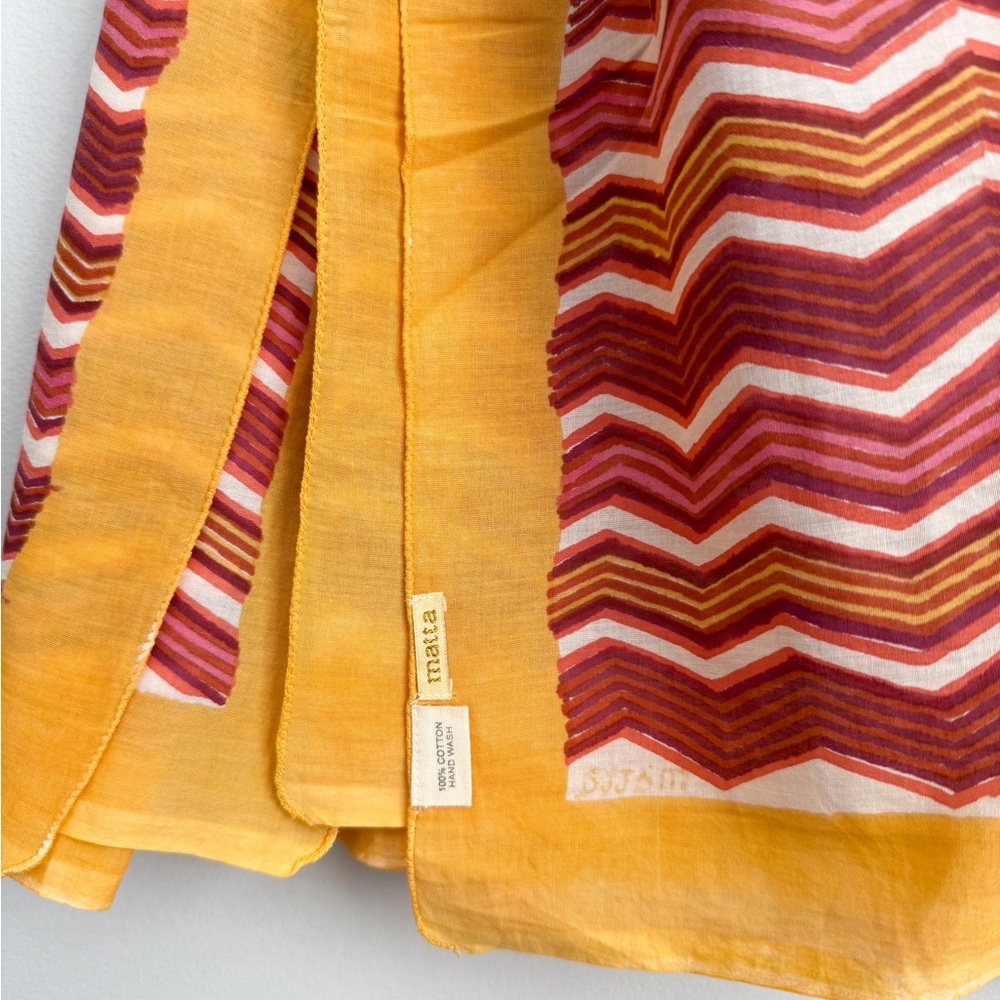 Matta Chevron Scarf Shawl Wrap Cotton Huge 73x41”. - Picture 2 of 3